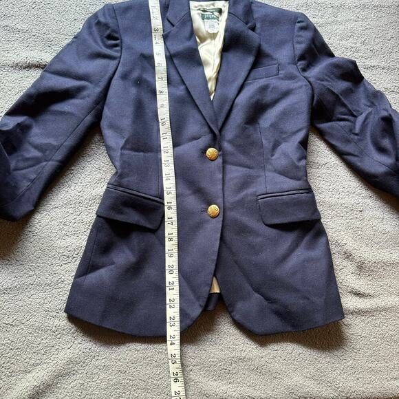 J Crew SchoolBoy Blazer Navy Blue Wool Gold Button Jacket Preppy SZ 0 - Picture 6 of 12
